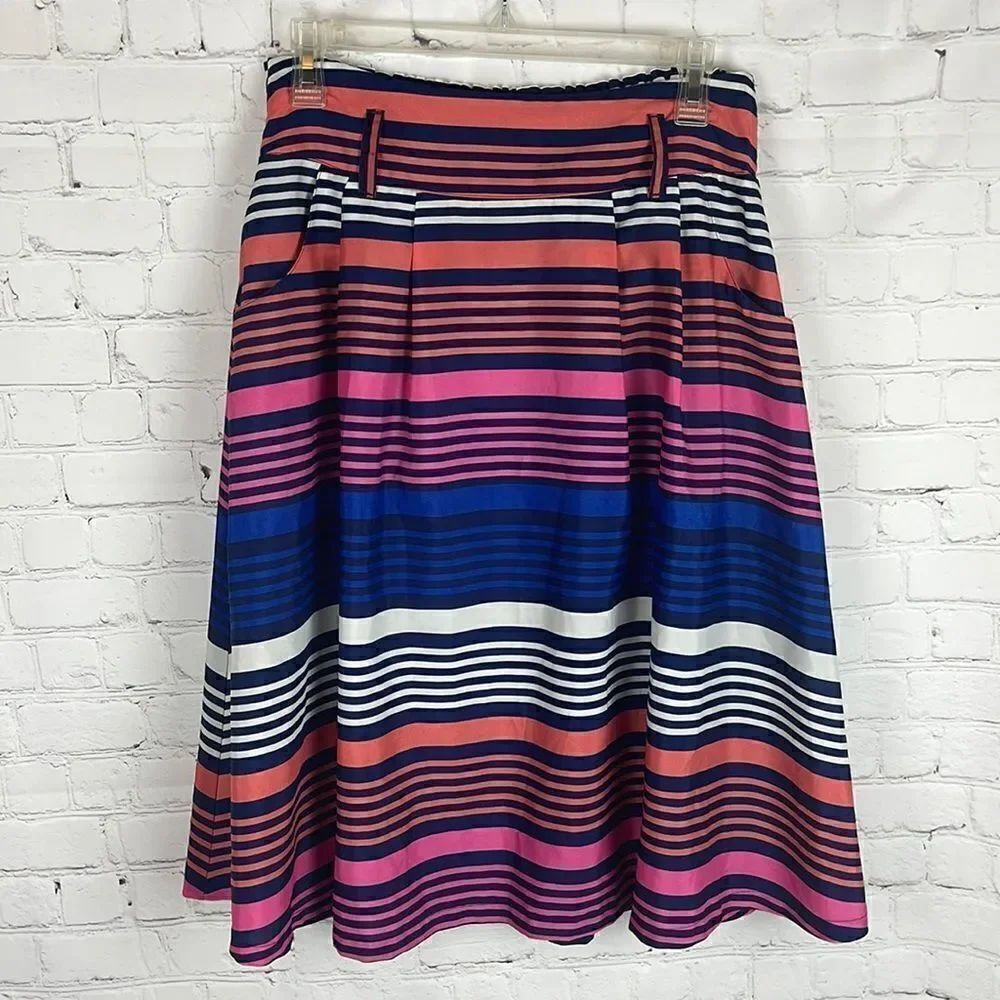 Old Navy Multicolored Striped Midi Skirt Size Small